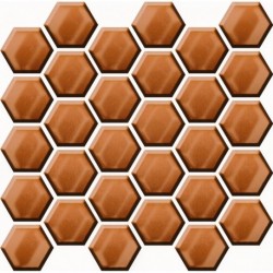 Mozaika Copper Glass Hexagon Mosaic 25X2